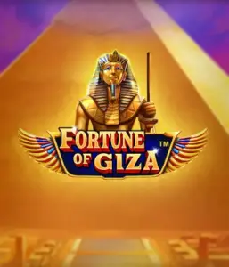 Step into the ancient world of the Fortune of Giza game by Pragmatic Play, featuring a majestic depiction of a Pharaoh amid the iconic pyramid backdrop. This graphic captures the splendor of Egyptian culture, perfect for history buffs, providing a captivating gaming experience.